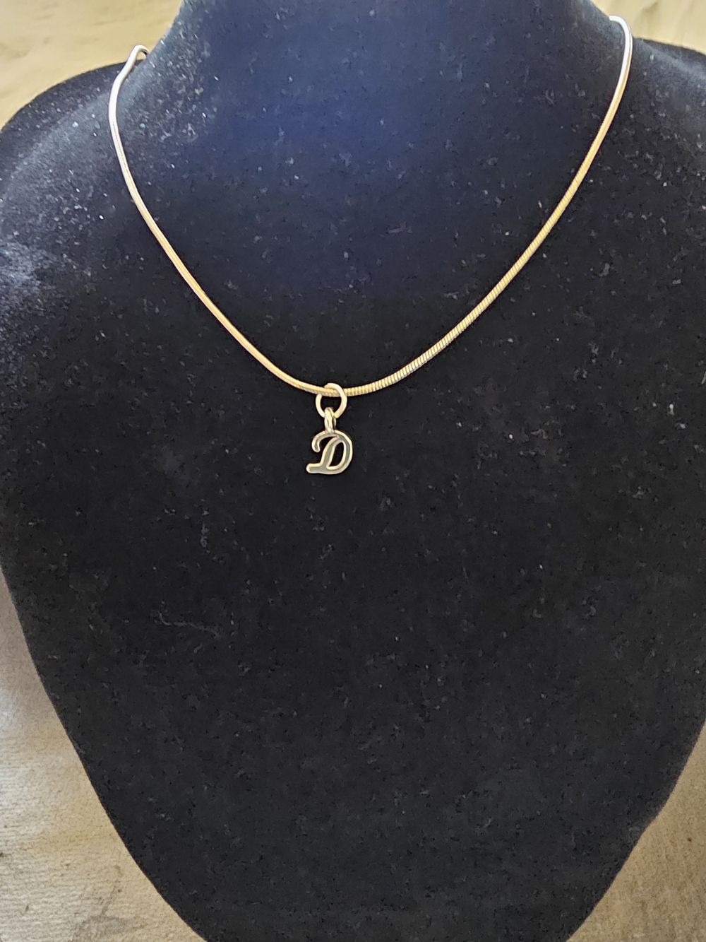 D Initial Gold-Tone Pendant Necklace for Women